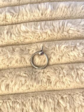 Pandora silver charm holder pendant necklace